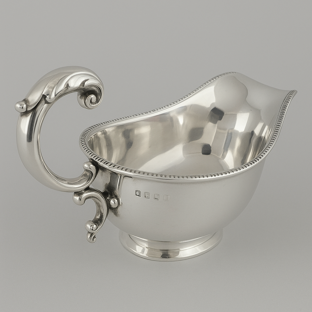 1930 Birmingham, England Sterling Silver Gravy Boat – 145g  Item No: SS028