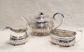 1798 London Georgian Sterling Silver Teapot with 1915 Sugar & Creamer Set – Rare Antique Tea Service  No.SS029