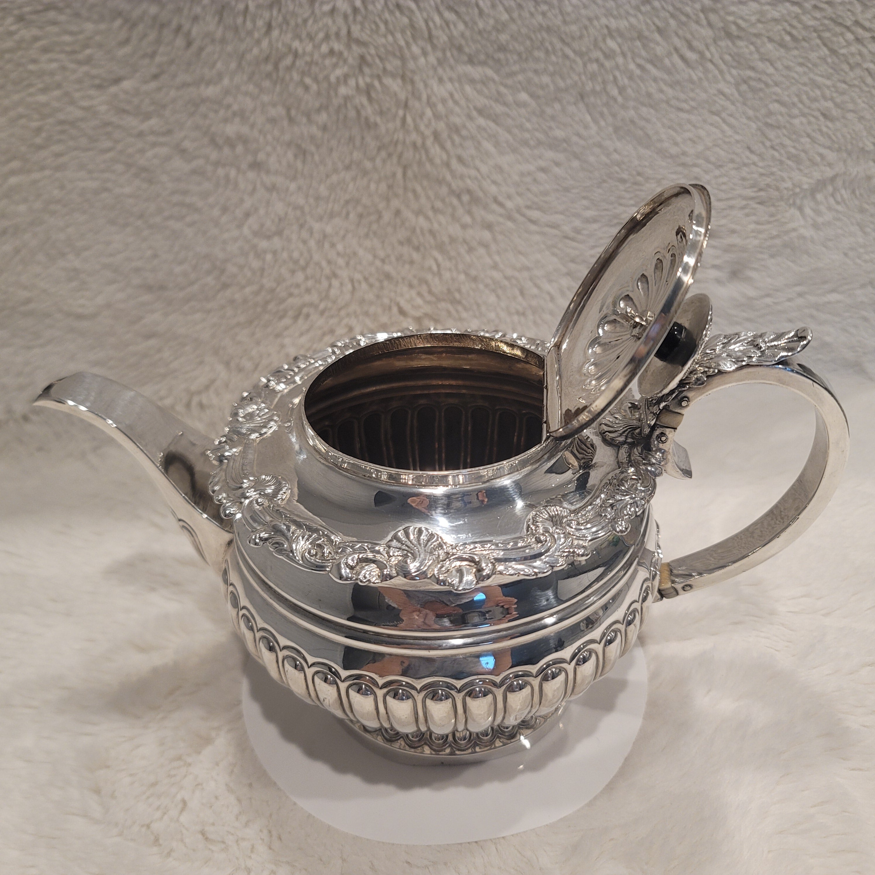 1798 London Georgian Sterling Silver Teapot with 1915 Sugar & Creamer Set – Rare Antique Tea Service  No.SS029