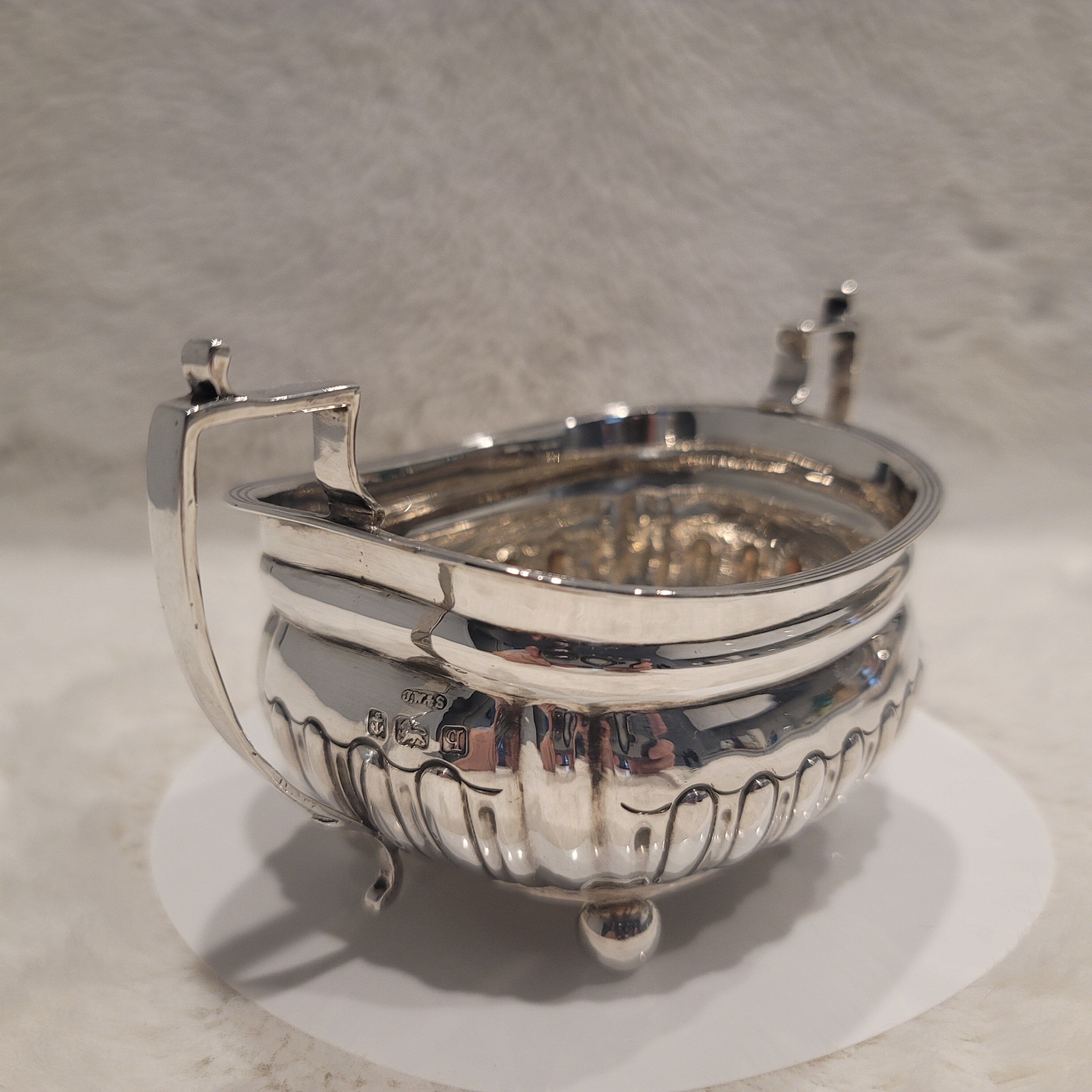 1798 London Georgian Sterling Silver Teapot with 1915 Sugar & Creamer Set – Rare Antique Tea Service  No.SS029