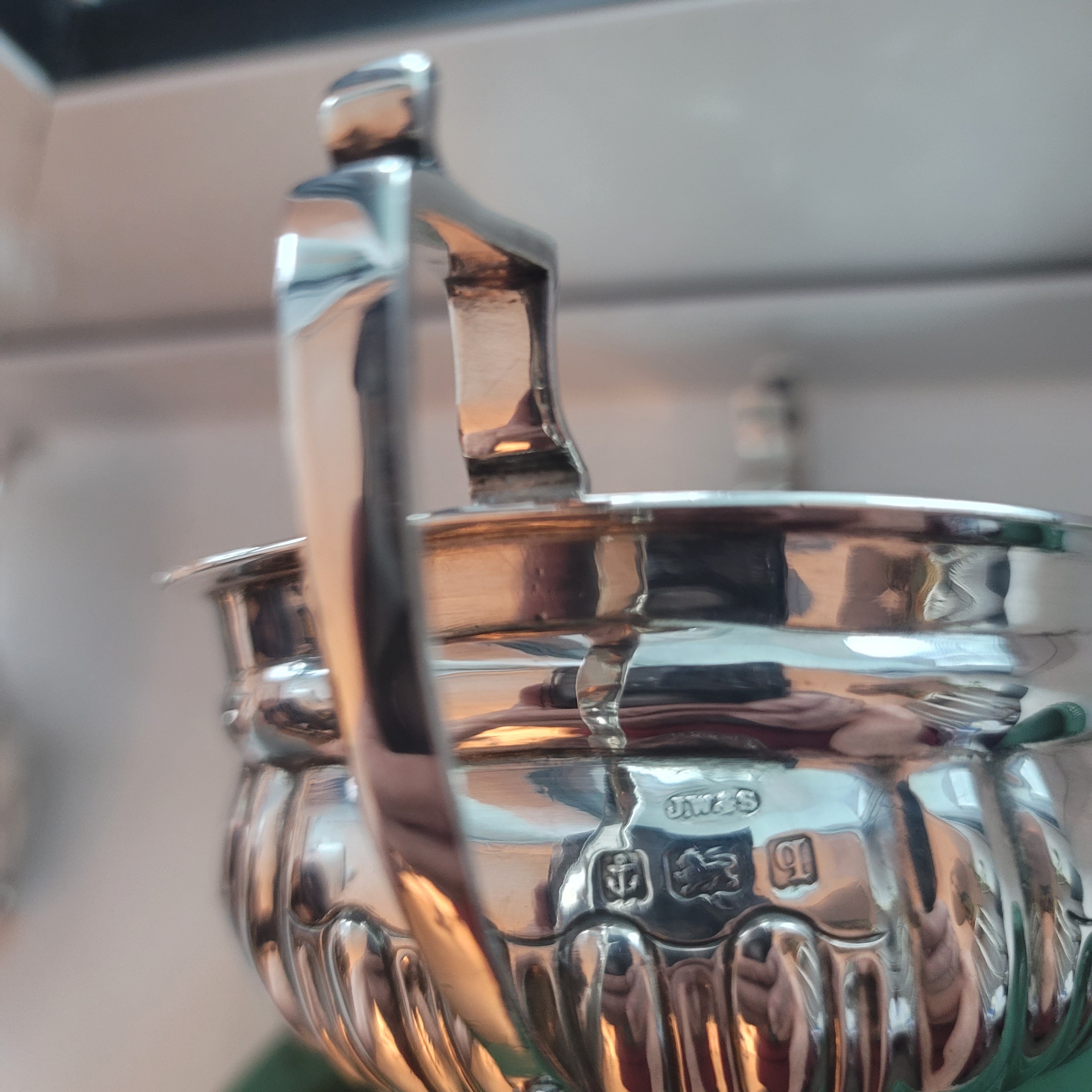 1798 London Georgian Sterling Silver Teapot with 1915 Sugar & Creamer Set – Rare Antique Tea Service  No.SS029