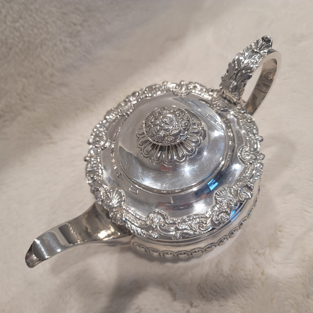 1798 London Georgian Sterling Silver Teapot with 1915 Sugar & Creamer Set – Rare Antique Tea Service  No.SS029