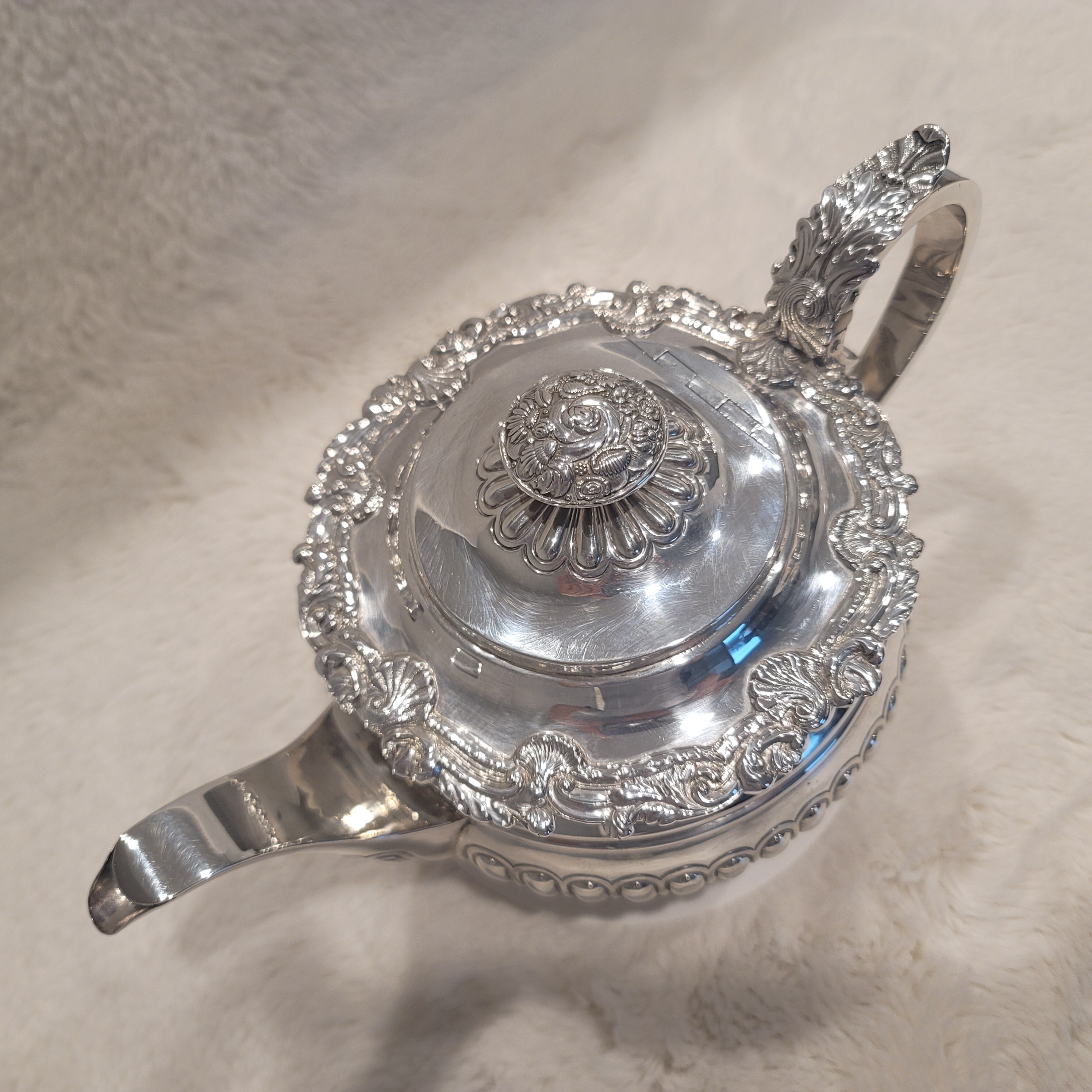 1798 London Georgian Sterling Silver Teapot with 1915 Sugar & Creamer Set – Rare Antique Tea Service  No.SS029