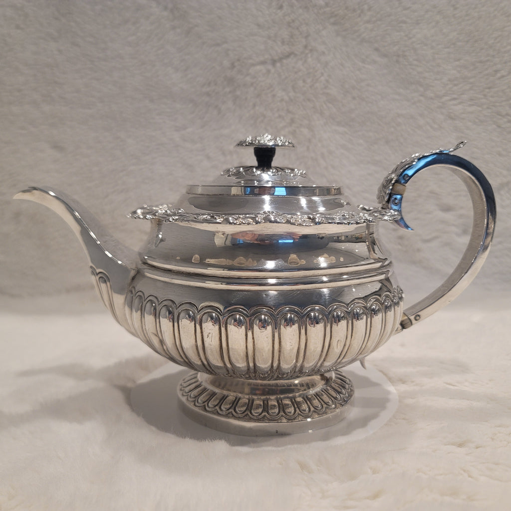 1798 London Georgian Sterling Silver Teapot with 1915 Sugar & Creamer Set – Rare Antique Tea Service  No.SS029
