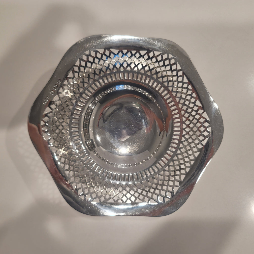 Antique 1911 Joseph Cook Ltd Sterling Silver Pierced Bon Bon Dish, Birmingham Hallmarked, Early George V, Edwardian Style, 183g  No.SS083