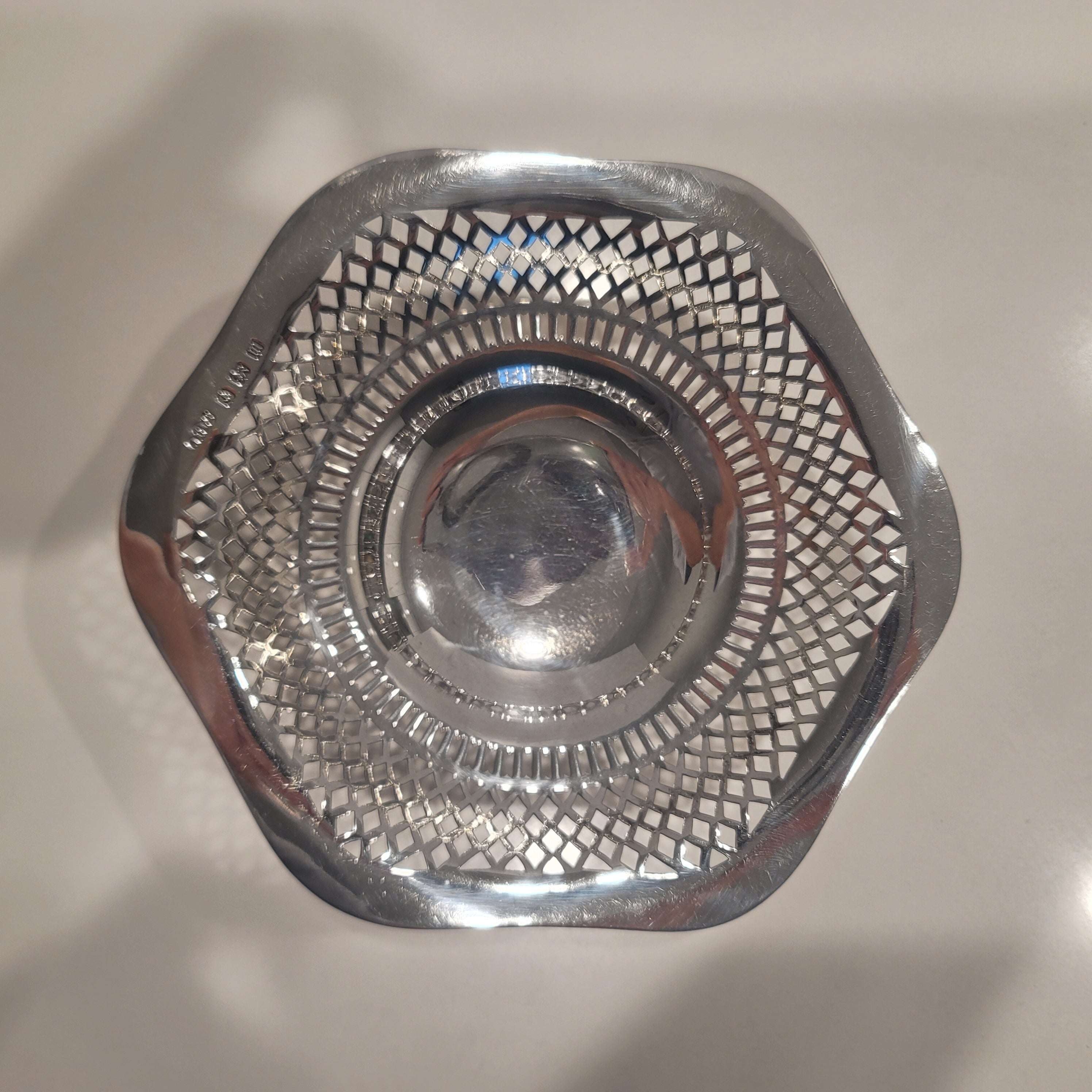 Antique 1911 Joseph Cook Ltd Sterling Silver Pierced Bon Bon Dish, Birmingham Hallmarked, Early George V, Edwardian Style, 183g  No.SS083