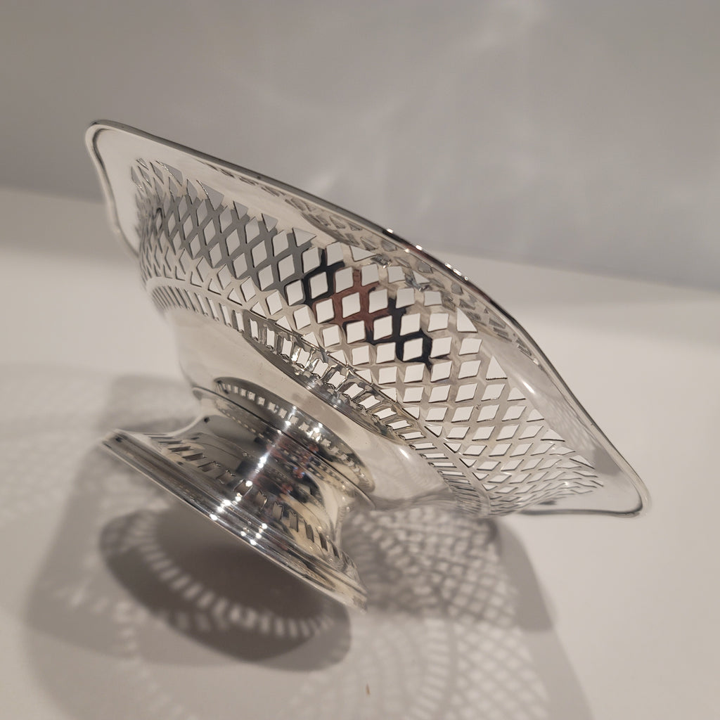 Antique 1911 Joseph Cook Ltd Sterling Silver Pierced Bon Bon Dish, Birmingham Hallmarked, Early George V, Edwardian Style, 183g  No.SS083