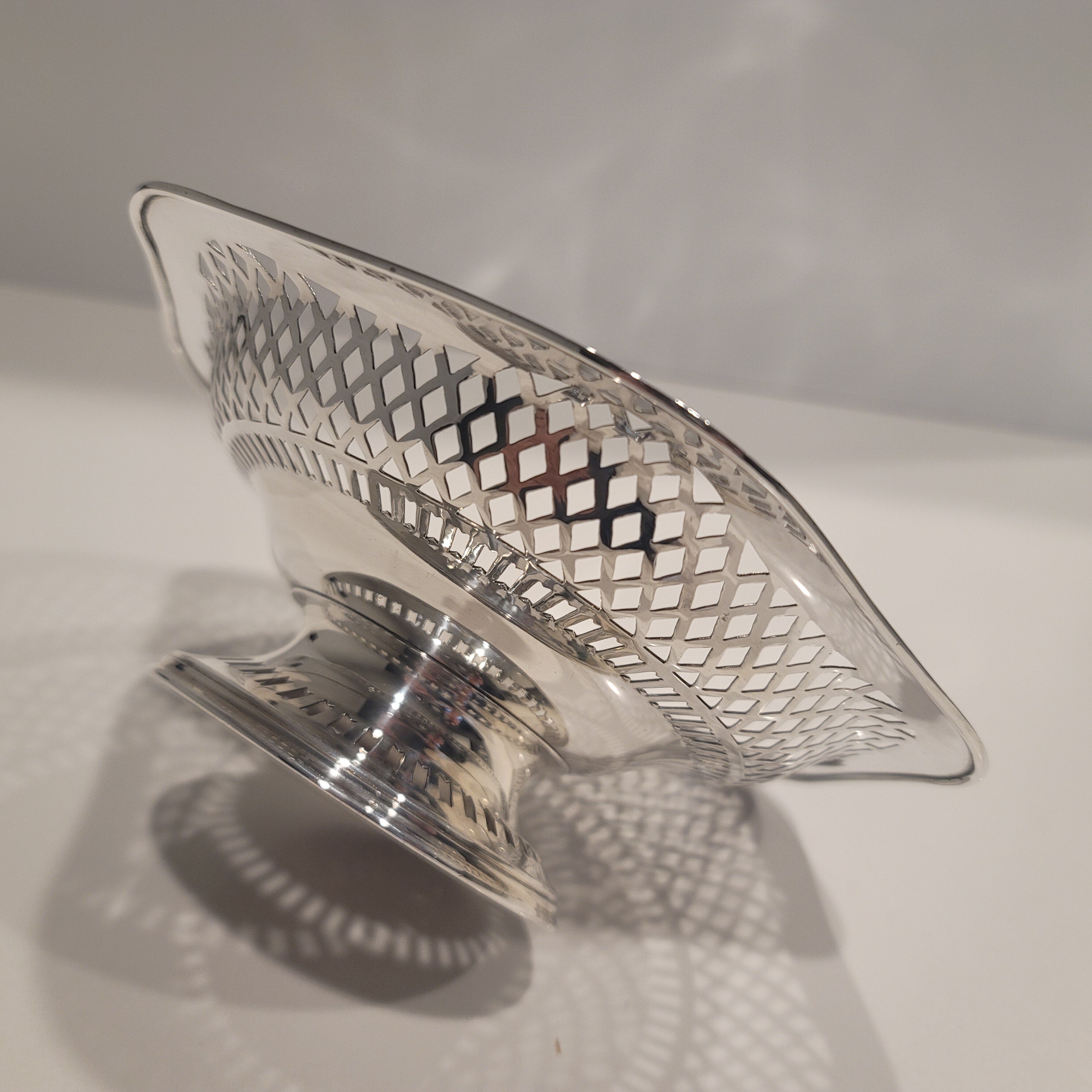 Antique 1911 Joseph Cook Ltd Sterling Silver Pierced Bon Bon Dish, Birmingham Hallmarked, Early George V, Edwardian Style, 183g  No.SS083