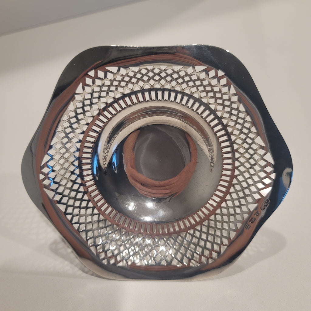 Antique 1911 Joseph Cook Ltd Sterling Silver Pierced Bon Bon Dish, Birmingham Hallmarked, Early George V, Edwardian Style, 183g  No.SS083