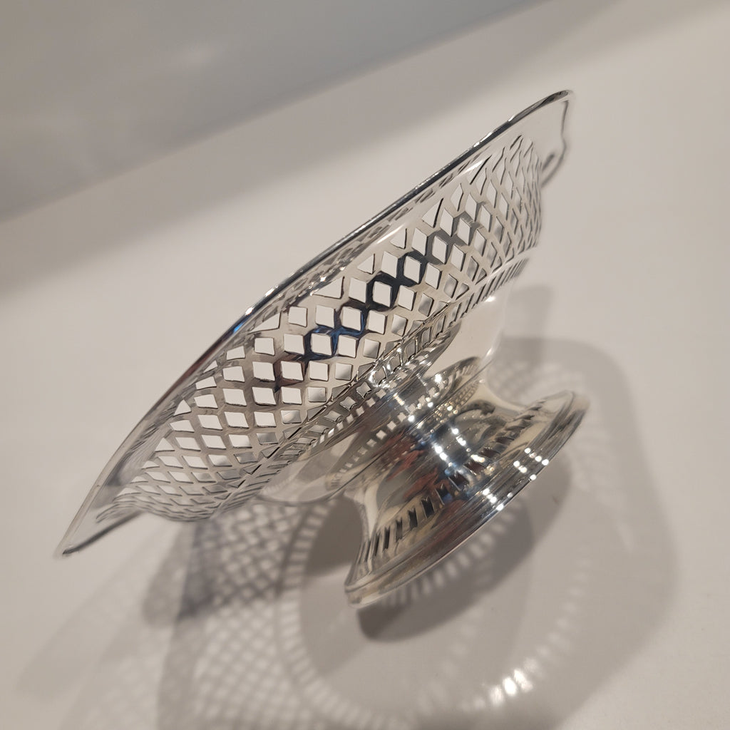 Antique 1911 Joseph Cook Ltd Sterling Silver Pierced Bon Bon Dish, Birmingham Hallmarked, Early George V, Edwardian Style, 183g  No.SS083
