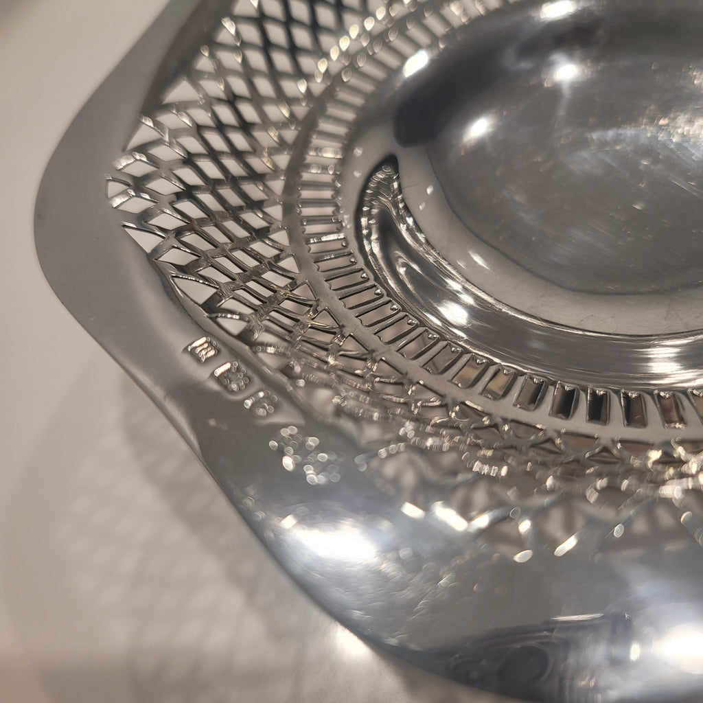 Antique 1911 Joseph Cook Ltd Sterling Silver Pierced Bon Bon Dish, Birmingham Hallmarked, Early George V, Edwardian Style, 183g  No.SS083