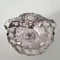 Antique German 800 Silver Pierced Basket with Cherub Scene, Hanau Rococo Revival Filigree Sweetmeat Dish, c.1890 — No.SS123