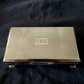 Vintage English Sterling Silver Cigar Box H.BROS Birmingham 1950 Cedar Lined.  No.SS138