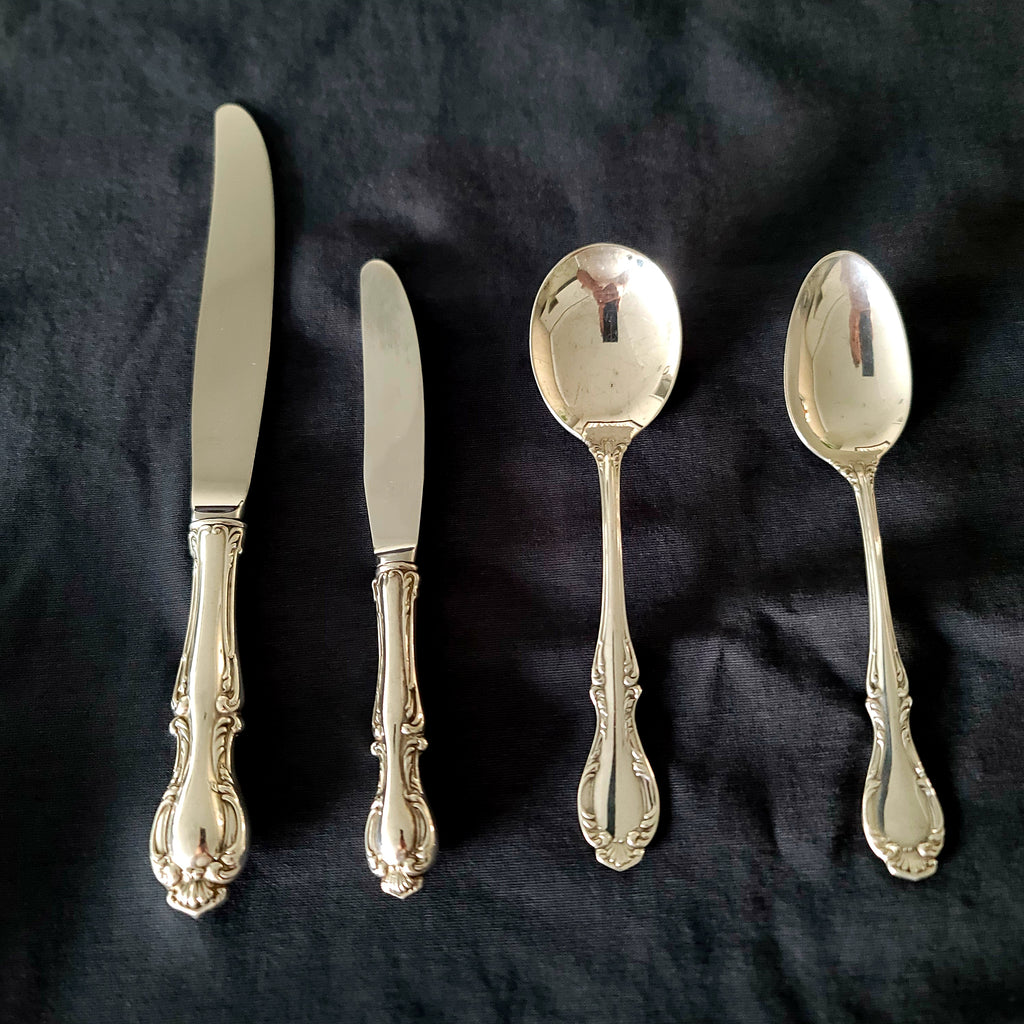 Vintage Northumbria Sterling Silver Flatware Service, 54-Piece Louis XV Set (c.1955) No.SS140