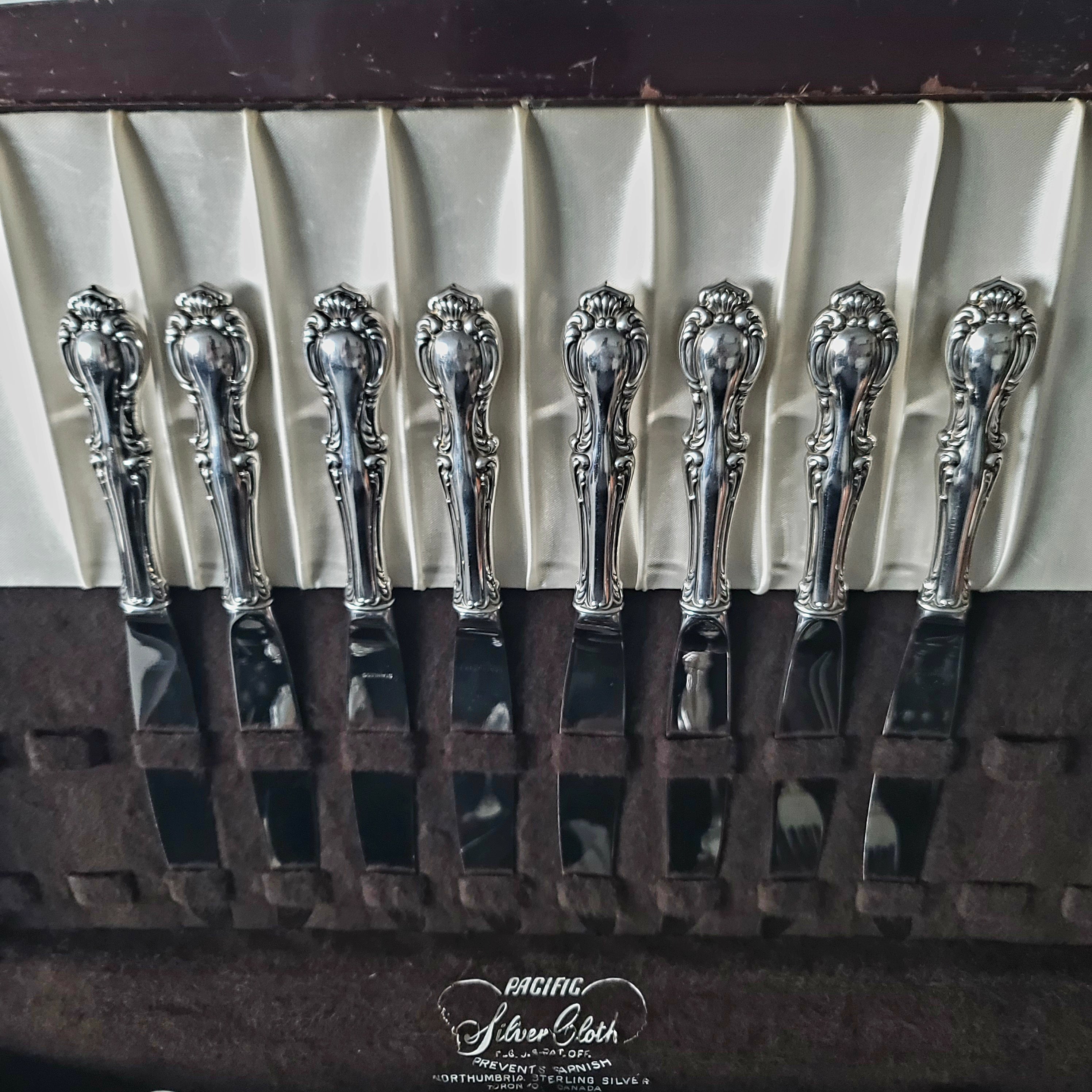 Vintage Northumbria Sterling Silver Flatware Service, 54-Piece Louis XV Set (c.1955) No.SS140