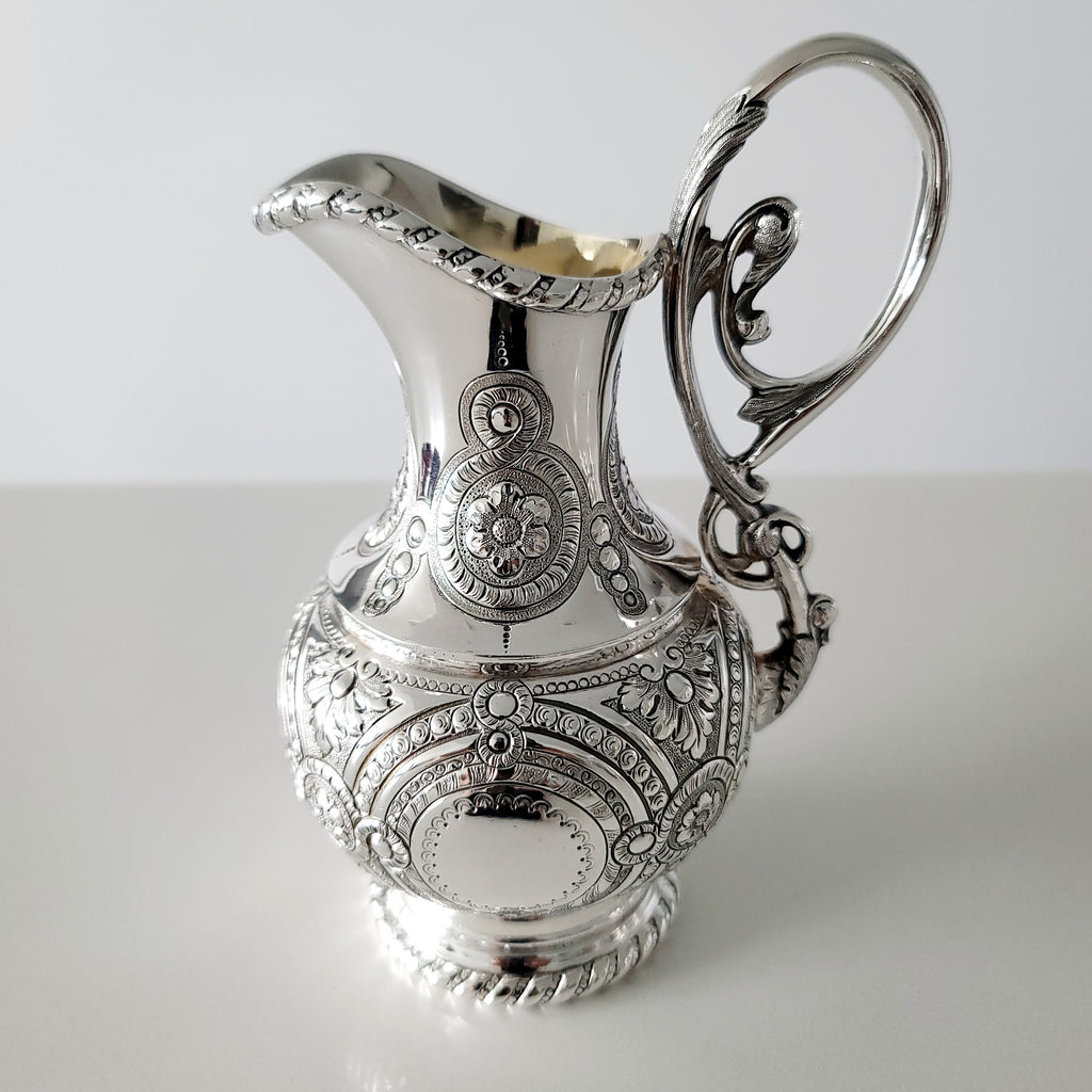 Museum Quality Victorian Silverplate Tea Set | Massive 5 Piece Heavily Engraved Service c1881 | Rare Presentation Piece. No.DS061