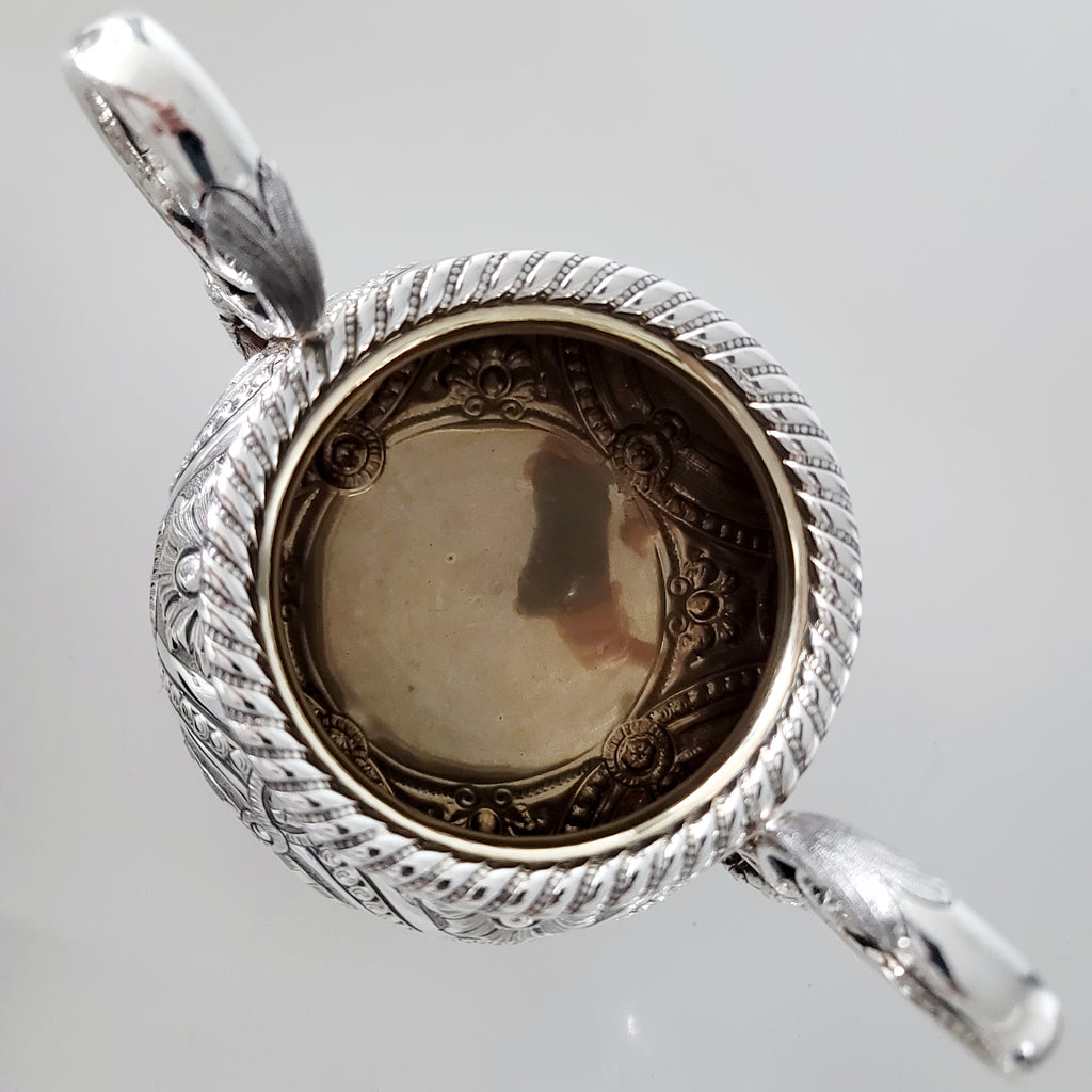 Museum Quality Victorian Silverplate Tea Set | Massive 5 Piece Heavily Engraved Service c1881 | Rare Presentation Piece. No.DS061