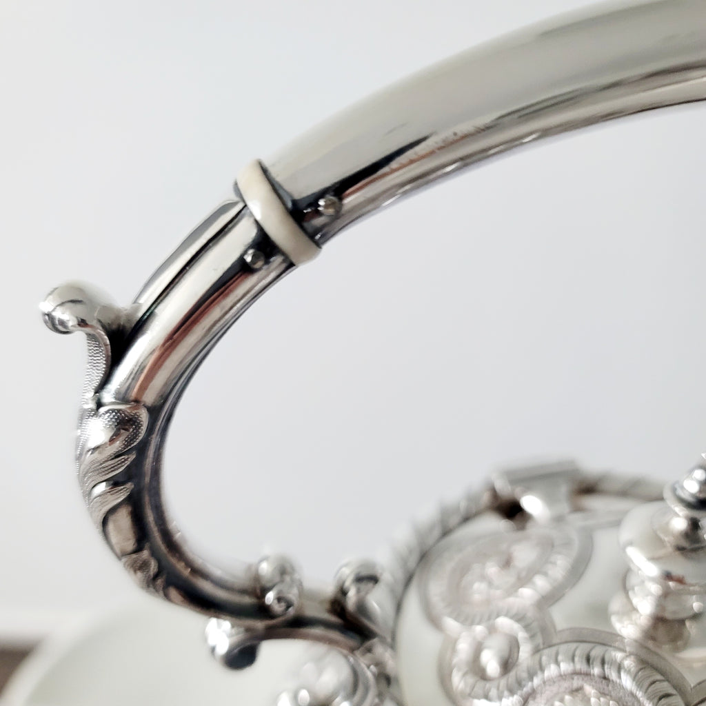 Museum Quality Victorian Silverplate Tea Set | Massive 5 Piece Heavily Engraved Service c1881 | Rare Presentation Piece. No.DS061