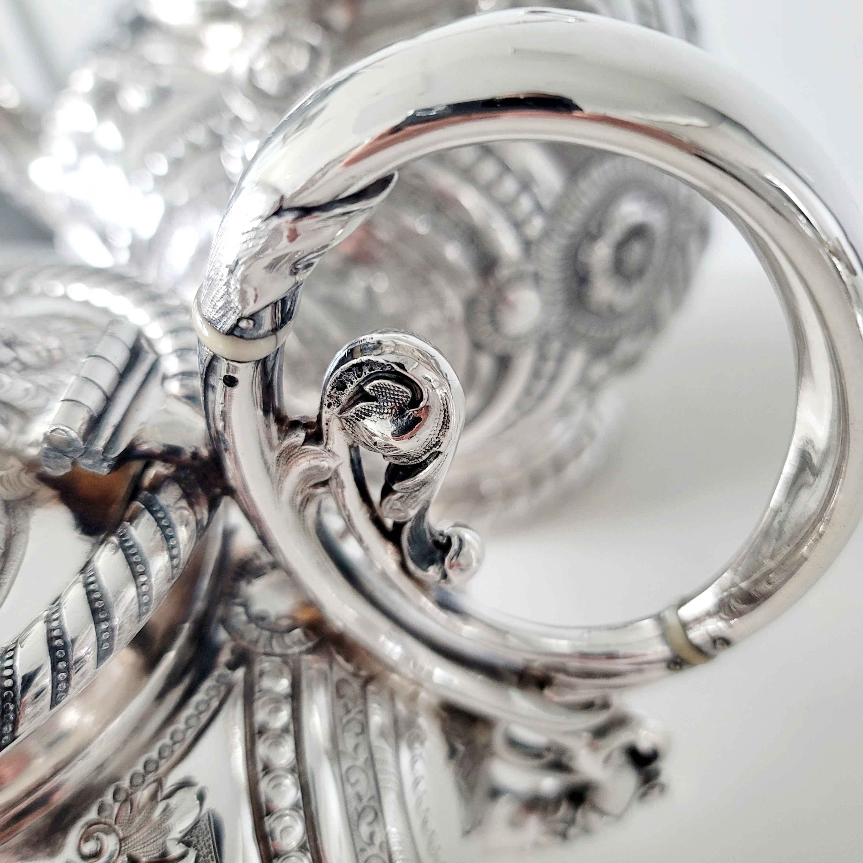 Museum Quality Victorian Silverplate Tea Set | Massive 5 Piece Heavily Engraved Service c1881 | Rare Presentation Piece. No.DS061