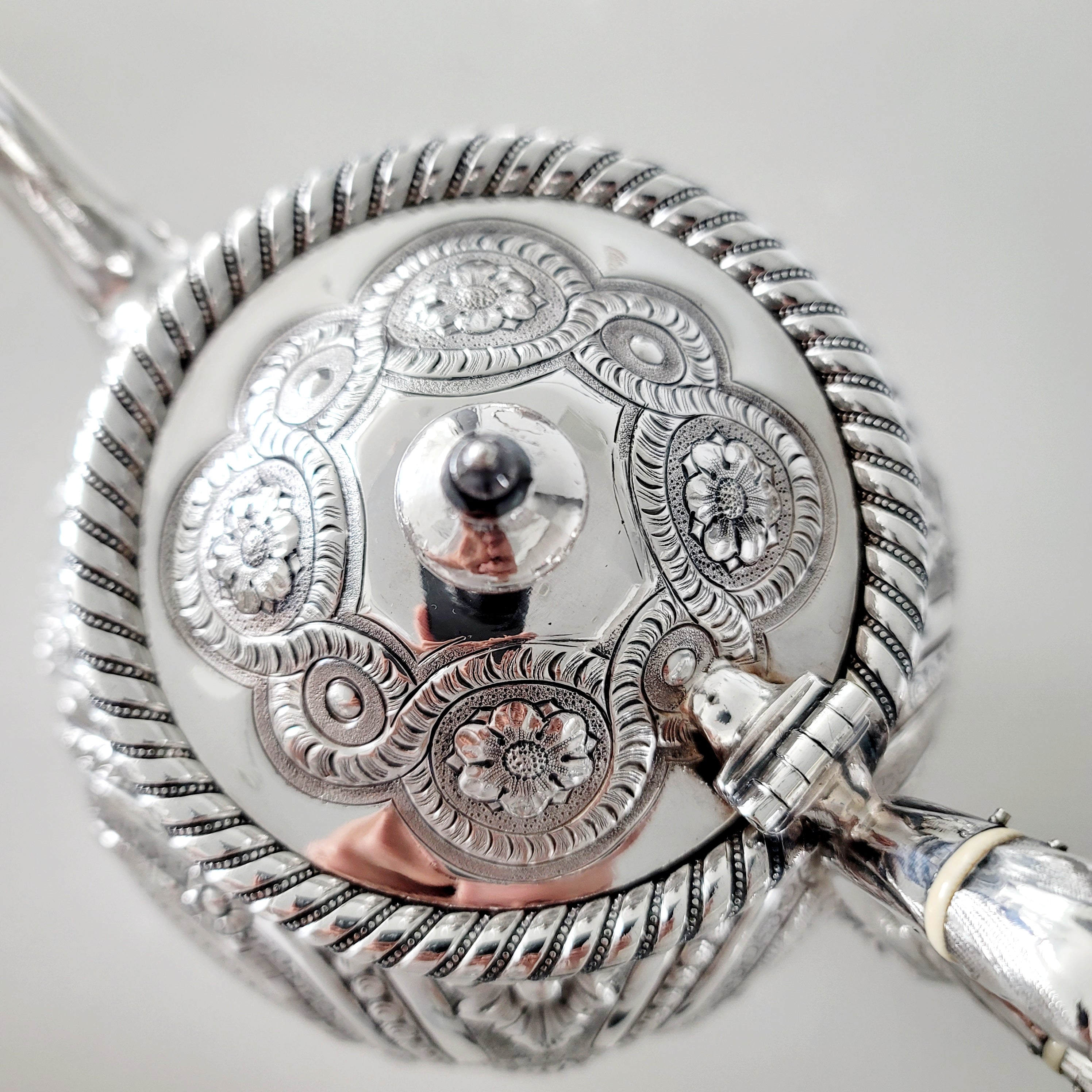 Museum Quality Victorian Silverplate Tea Set | Massive 5 Piece Heavily Engraved Service c1881 | Rare Presentation Piece. No.DS061