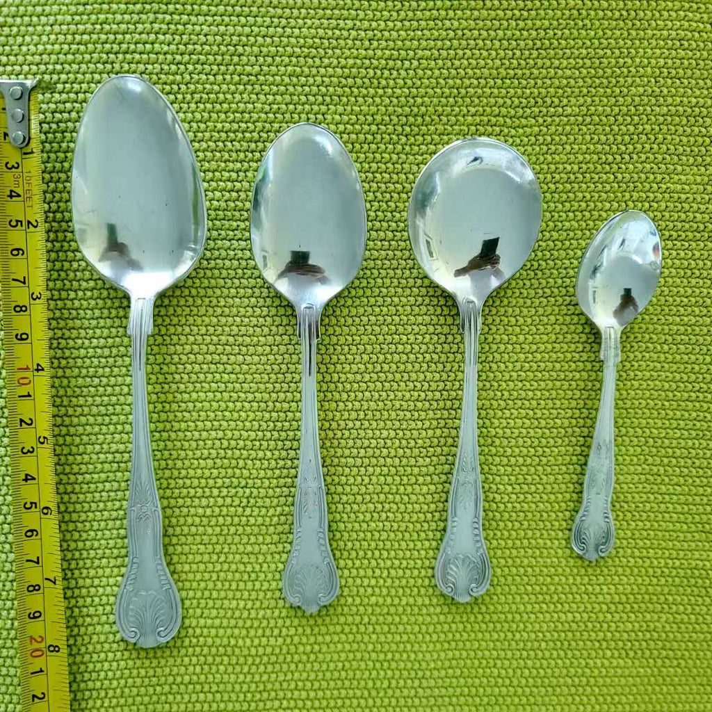 Viners of Sheffield Silver-Plated Dinnerware Set: Queen Anne Pattern, Pine Cabinet, 110 Pieces, Item No. DS048
