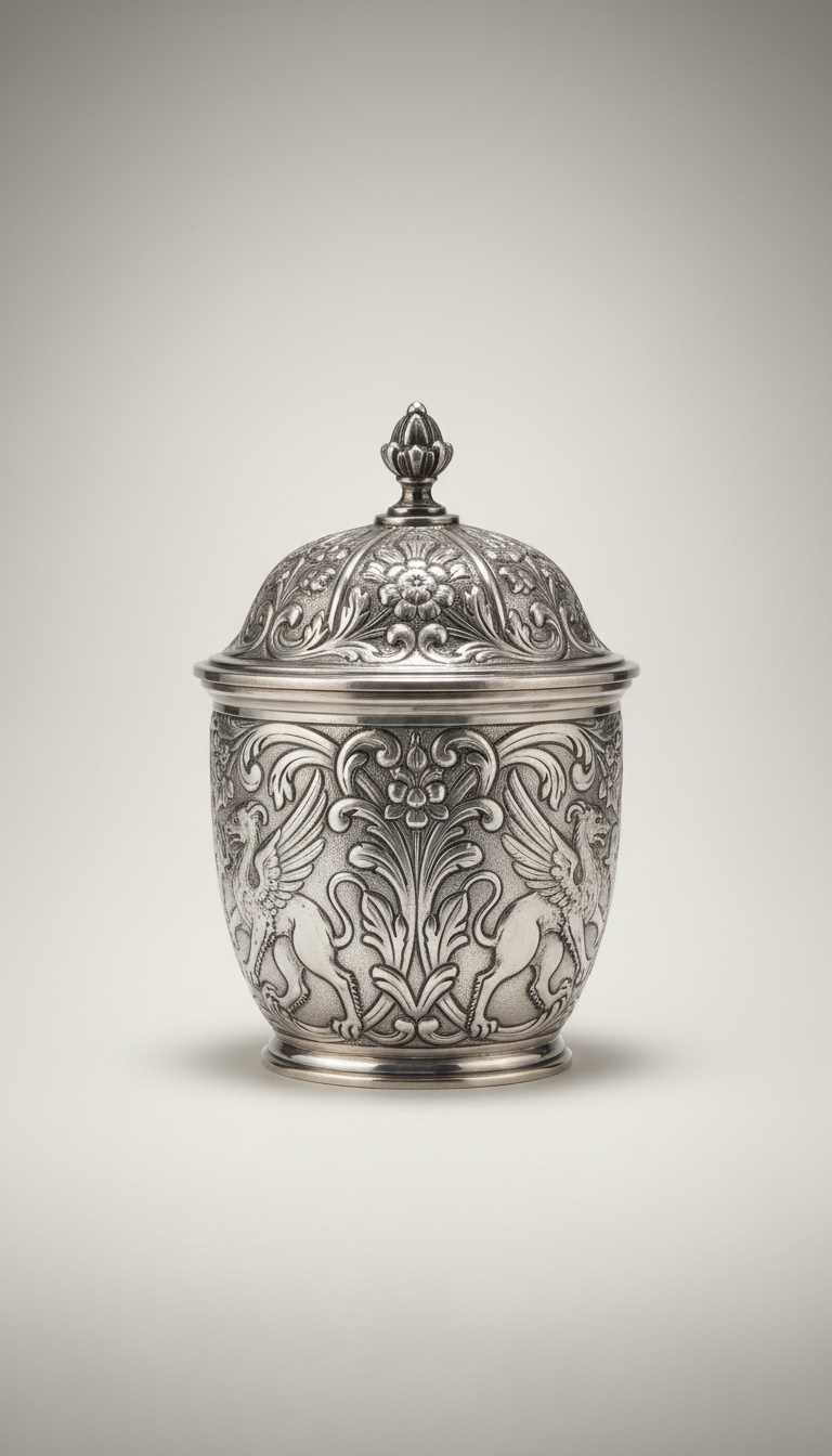 Victorian Repoussé Sterling Tea Caddy