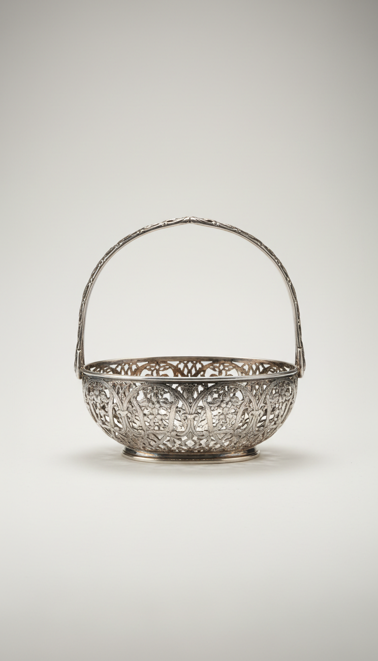 Edwardian Pierced Silver Basket