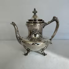 Reed & Barton Silver Plated Tea Set: 1897 Victorian Floral Design. No.DS038