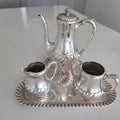 Antique Wilcox Silver Plate Tea Coffee Set: Quadruple Plate, 4-Piece. No.DS031