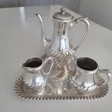 Antique Wilcox Silver Plate Tea Coffee Set: Quadruple Plate, 4-Piece. No.DS031