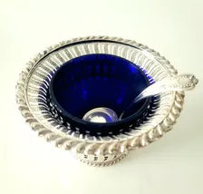 Vintage Sheffield Silver Plated Jam Dish with Spoon - Made in England No.DS030