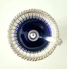 Vintage Sheffield Silver Plated Jam Dish with Spoon - Made in England No.DS030