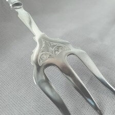 Antique Sterling Silver Fruit Fork: Victorian Floral Handle, 1908 Sheffield. No.SS037