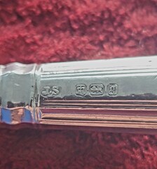 Antique Sterling Silver Fruit Fork: Victorian Floral Handle, 1908 Sheffield. No.SS037