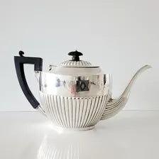 Antique Birks Sterling Silver Tea Set: Ribbed Art Deco Design. No.SS031
