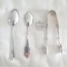 George V Sterling Silver Teaspoon Set: Antique London & Sheffield Flatware in Box. No.SS084