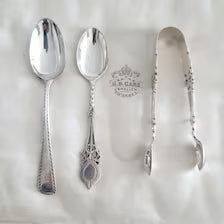 George V Sterling Silver Teaspoon Set: Antique London & Sheffield Flatware in Box. No.SS084