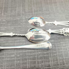 George V Sterling Silver Teaspoon Set: Antique London & Sheffield Flatware in Box. No.SS084