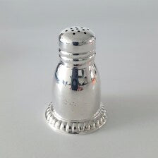 Birks, a famous Canadian brand, sterling silver salt and mustard bottle set with cobalt blue glass lining. No. SS081