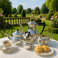 1902 Levi & Salaman Sterling Silver 4-Piece Tea  Coffee Set | Birmingham Edwardian Antique | 1588g  No.SS050