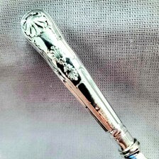 Antique Sterling Silver Fruit Fork: Victorian Floral Handle, 1908 Sheffield. No.SS037