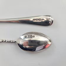 George V Sterling Silver Teaspoon Set: Antique London & Sheffield Flatware in Box. No.SS084