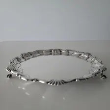 Antique Sterling Silver Rococo Tray: Goldsmiths & Silversmiths Co, London 1908. No.SS059