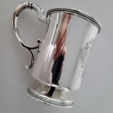 Victorian Sterling Silver Mug: 1883 George Unite, Queen Victoria Jubilee. No.SS030