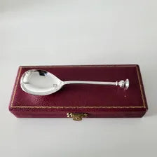 1968 London Sterling Silver Crown Finial Spoon, CJ Vander, Boxed Commemorative Gift.  No.SS041