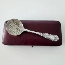 Victorian Sterling Silver Sugar Sifter Spoon: 1894 Birmingham, Original Box. No.SS038