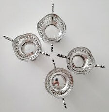 Antique William B. Kerr Sterling Silver Openwork Bowls with Lenox Inserts, Set of 4.  No.SS045