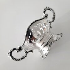Antique William B. Kerr Sterling Silver Openwork Bowls with Lenox Inserts, Set of 4.  No.SS045