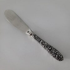 Godinger Silver Plated Butter Knives Set: Vintage Floral Victorian Revival, Gift Box. No.DS033