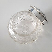 Edwardian Sterling Silver & Cut Crystal Vanity Jars - Birmingham 1904. No.SS048